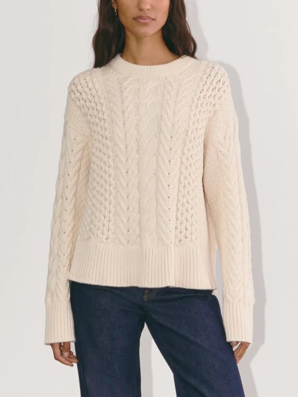NWT Everlane Women The Cable Sweater in Everyday Cotton, Size S, Retail $128